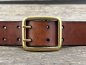 Preview: Gürtel mit Doppeldornschließe (Cognac)