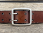 Preview: Gürtel mit Doppeldornschließe (Cognac)