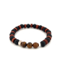 Preview: LeatherPearl Armband mit Tigerauge und schwarzem Lavastein