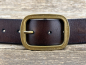 Preview: Belt with double bar clasp 40 mm (brown)