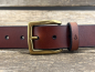 Preview: Gürtel mit Halbschließe 35 mm (Cognac)
