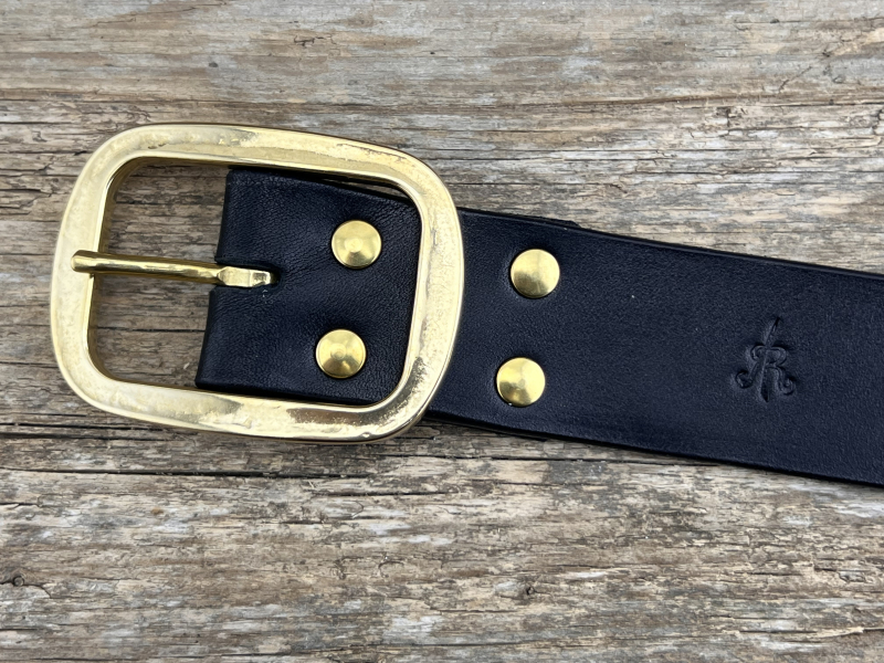 Preview: Gürtel mit Doppelstegschließe (Schwarz)