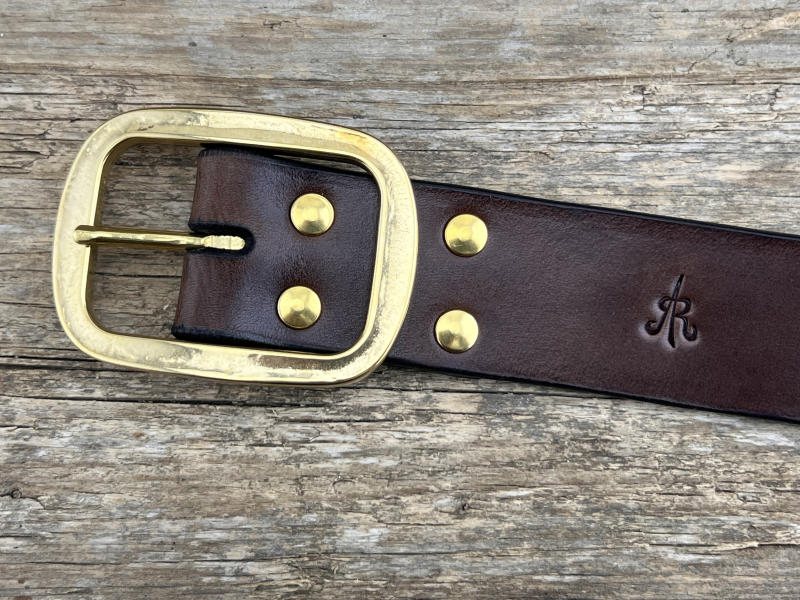 Preview: Gürtel mit Doppelstegschließe (Braun)