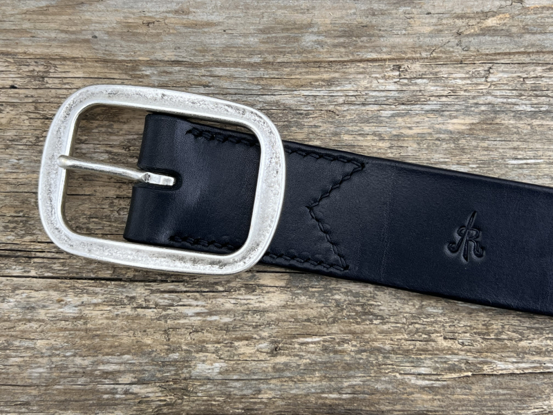 Preview: Gürtel mit Doppelstegschließe (Schwarz)