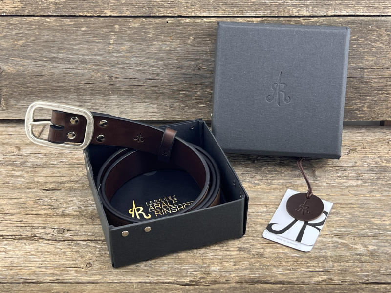 Preview: Gürtel mit Doppelstegschließe (Braun)