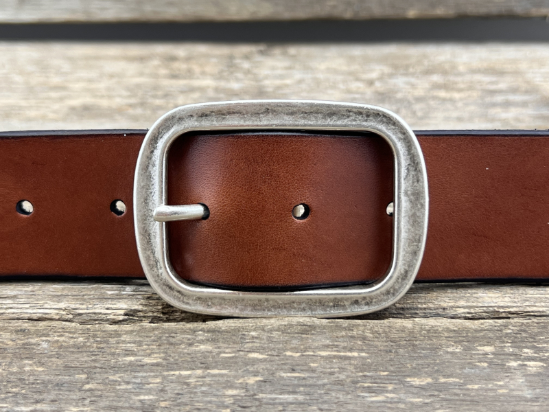 Gürtel mit Doppelstegschließe (Cognac)