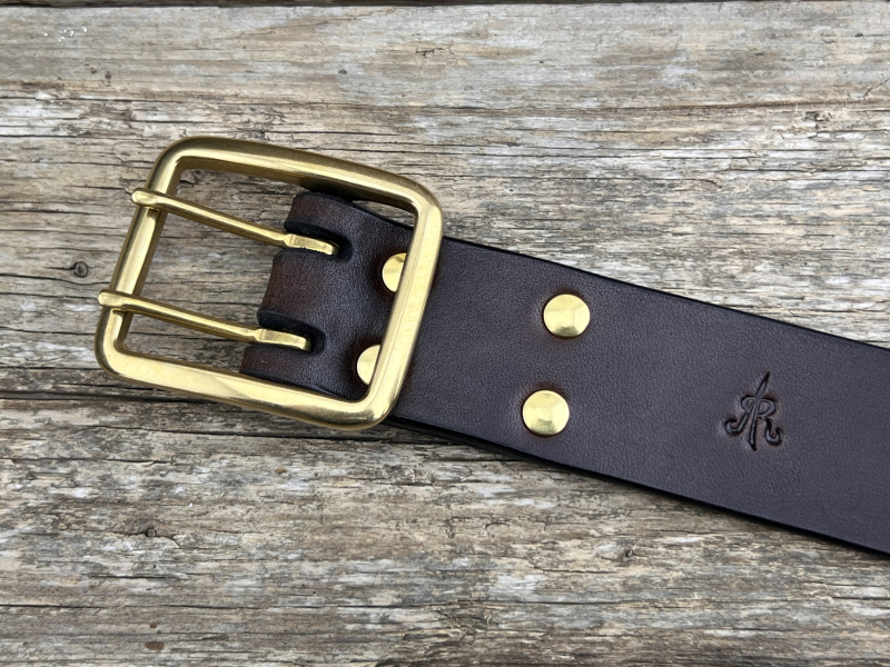 Preview: Gürtel mit Doppeldornschließe (Braun)