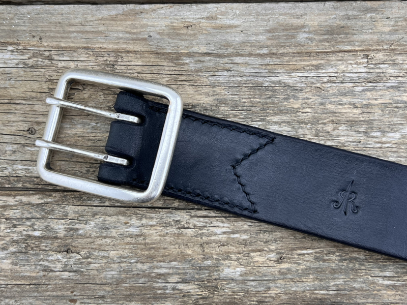 Preview: Gürtel mit Doppeldornschließe (Schwarz)