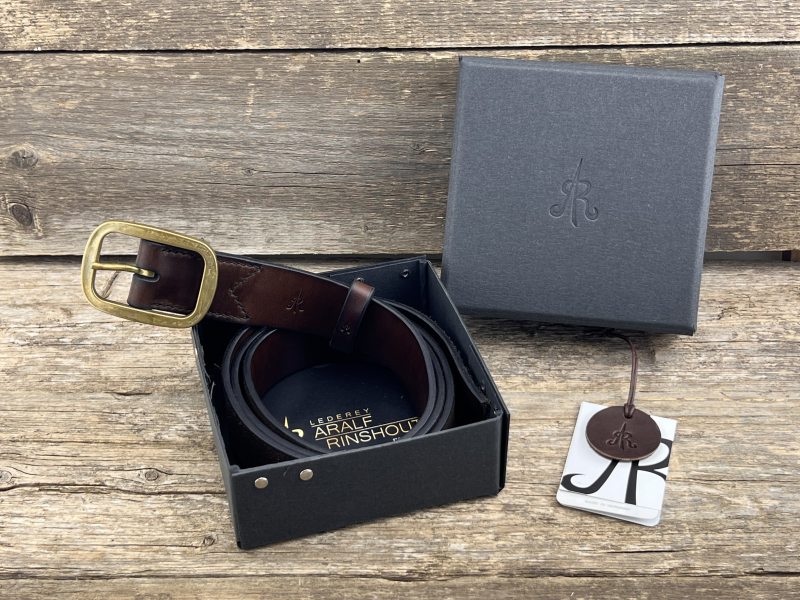 Belt with double bar clasp 40 mm (brown)