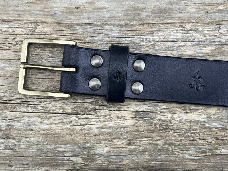 Preview: Gürtel mit Halbschließe 35 mm (Schwarz)