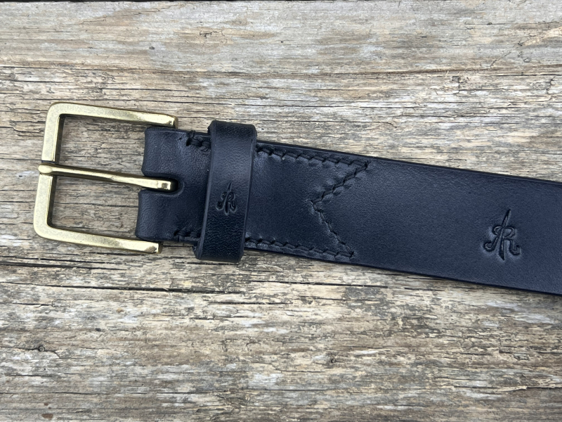 Preview: Gürtel mit Halbschließe 35 mm (Schwarz)