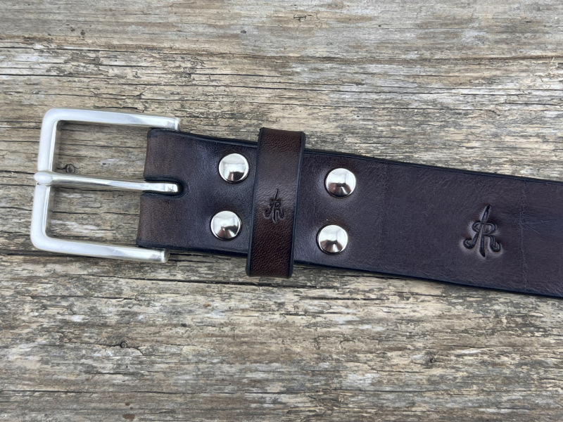 Preview: Gürtel mit Halbschließe 35 mm (Braun)