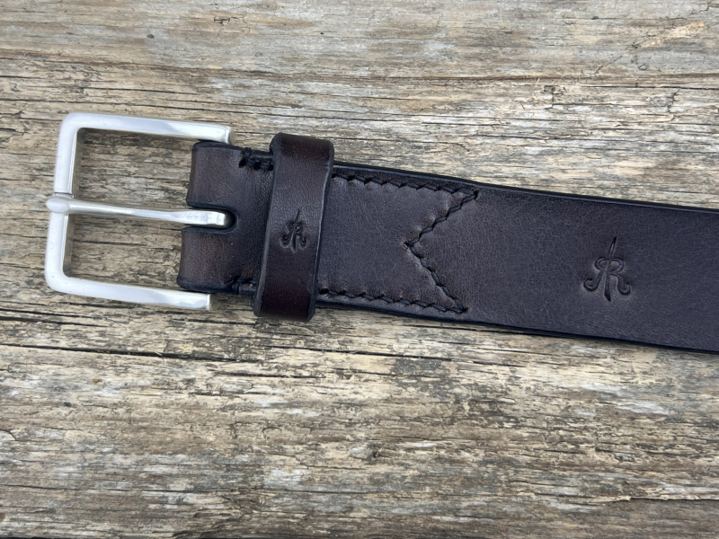 Preview: Gürtel mit Halbschließe 35 mm (Braun)