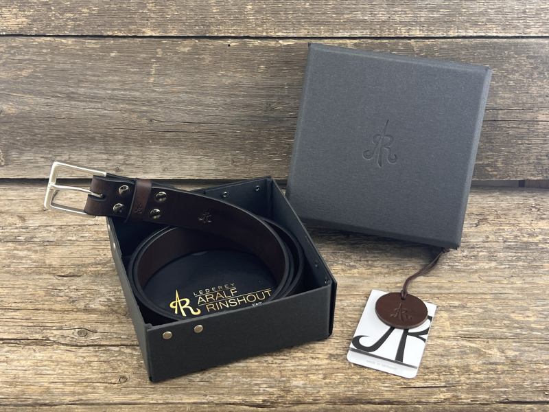 Preview: Gürtel mit Halbschließe 35 mm (Braun)