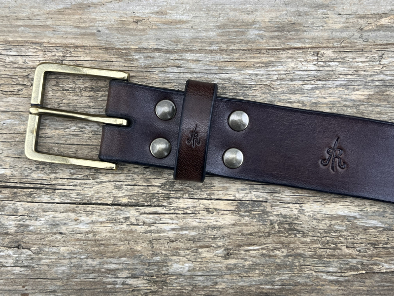 Preview: Gürtel mit Halbschließe 35 mm (Braun)