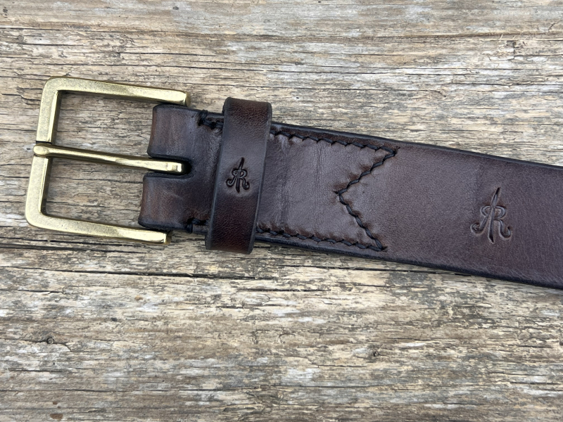 Preview: Gürtel mit Halbschließe 35 mm (Braun)