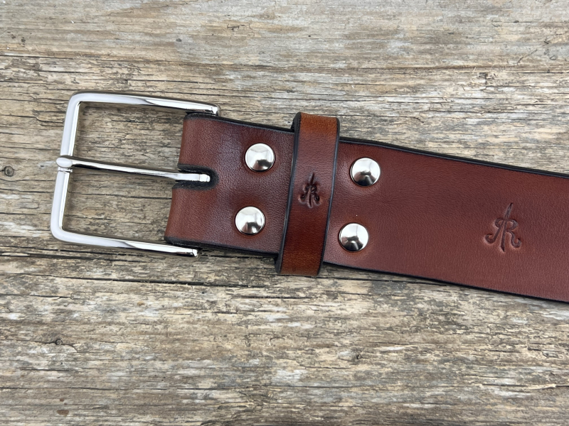 Preview: Gürtel mit Halbschließe (Cognac)