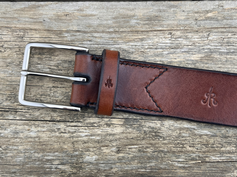 Preview: Gürtel mit Halbschließe (Cognac)