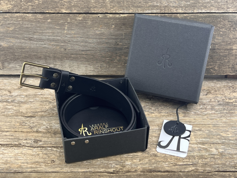 Preview: Gürtel mit Halbschließe (Schwarz)