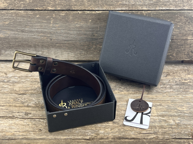 Preview: Gürtel mit Halbschließe (Braun)