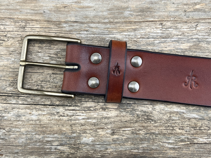 Preview: Gürtel mit Halbschließe (Cognac)