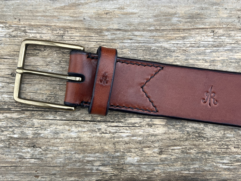 Preview: Gürtel mit Halbschließe (Cognac)