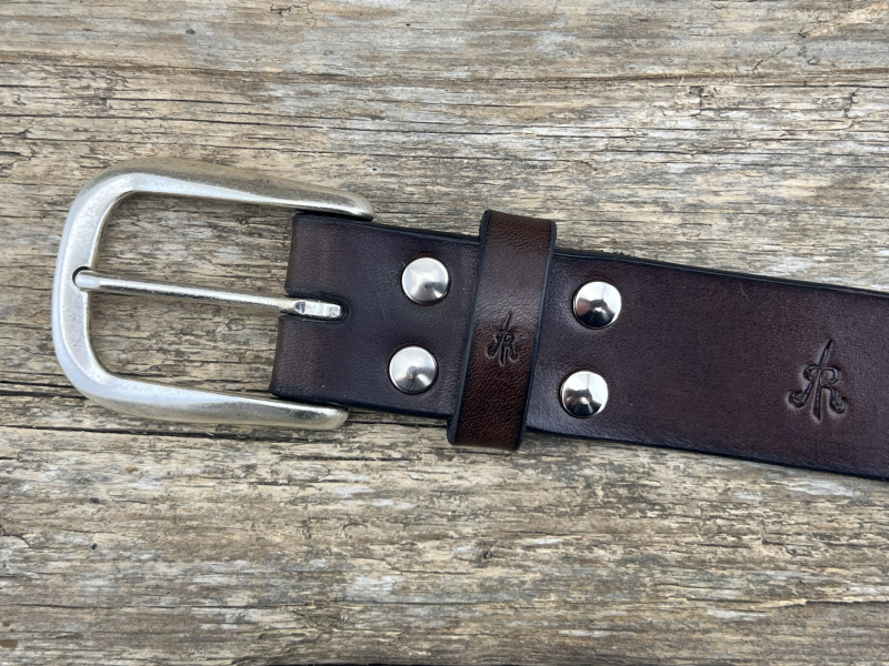 Preview: Gürtel mit Halbschließe 35 mm (Braun)