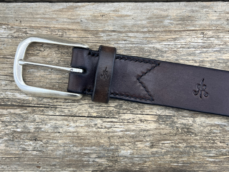 Preview: Gürtel mit Halbschließe 35 mm (Braun)