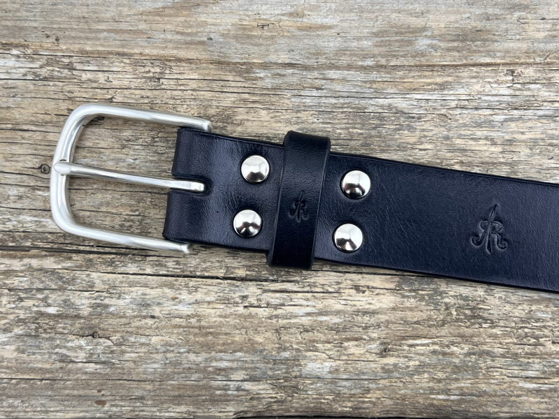 Preview: Gürtel mit Halbschließe 35mm (Schwarz)