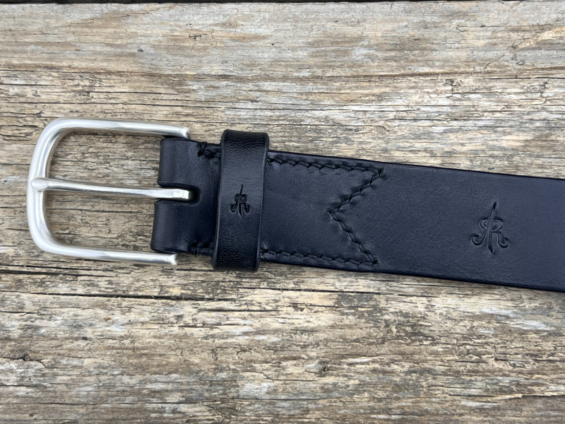 Preview: Gürtel mit Halbschließe 35mm (Schwarz)