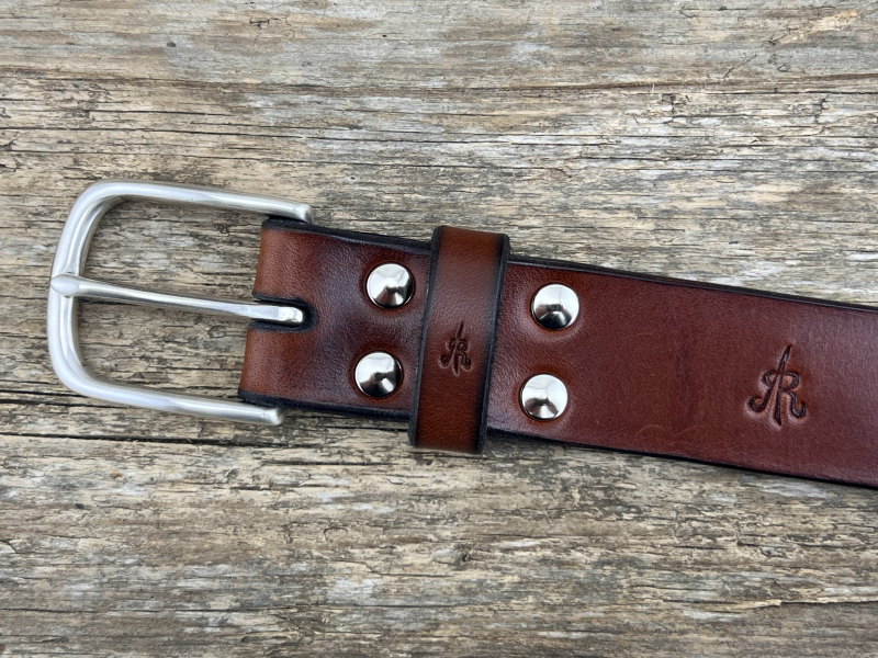 Preview: Gürtel mit Halbschließe 35mm (Cognac)