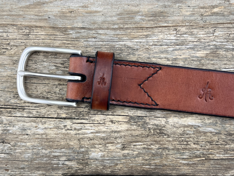 Preview: Gürtel mit Halbschließe 35mm (Cognac)