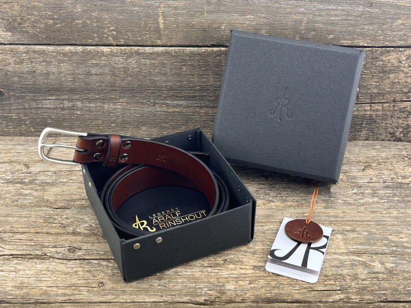 Preview: Gürtel mit Halbschließe 35mm (Cognac)