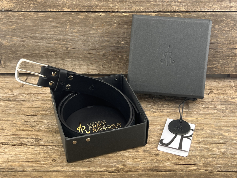 Preview: Gürtel mit Halbschließe (Schwarz)