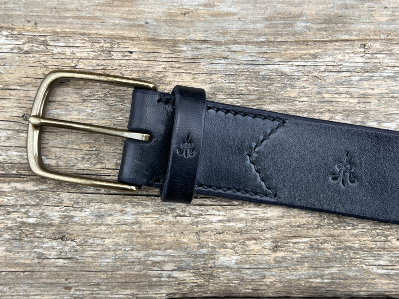 Preview: Belt with half clasp (black)