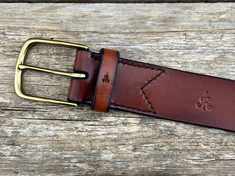 Preview: Belt with half clasp (cognac)