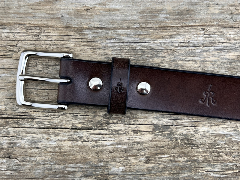 Preview: Gürtel mit Halbschließe 30 mm (Braun)