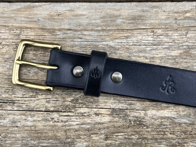 Preview: Gürtel mit Halbschließe 30 mm (Schwarz)