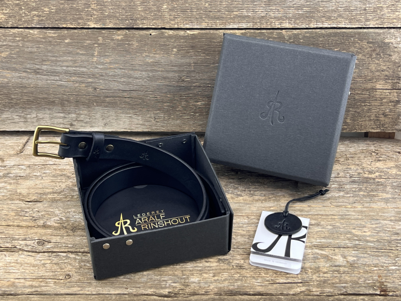 Preview: Gürtel mit Halbschließe 30 mm (Schwarz)