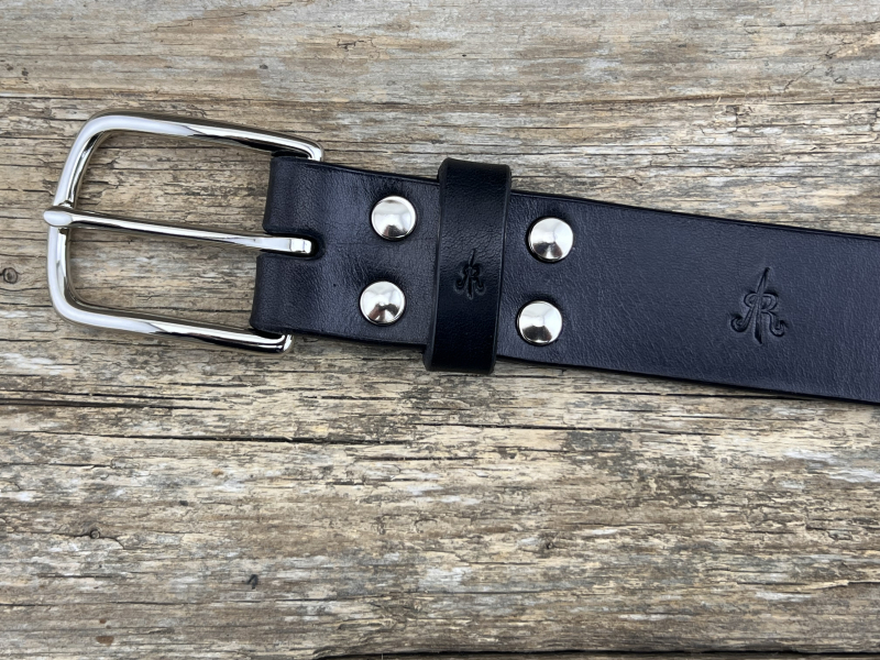 Preview: Gürtel mit Halbschließe 35 mm (Schwarz)