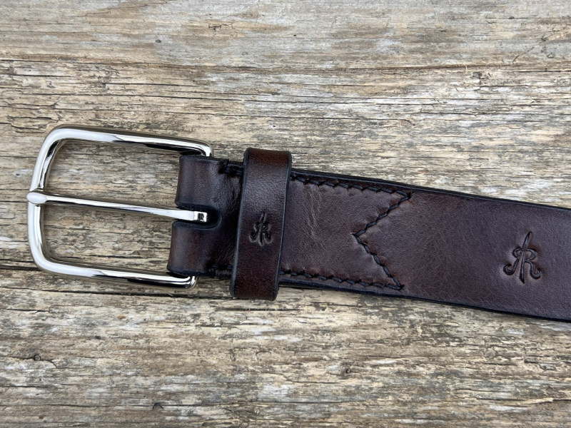 Preview: Gürtel mit Halbschließe 35 mm (Braun)