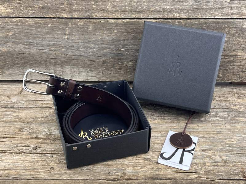 Preview: Gürtel mit Halbschließe 35 mm (Braun)