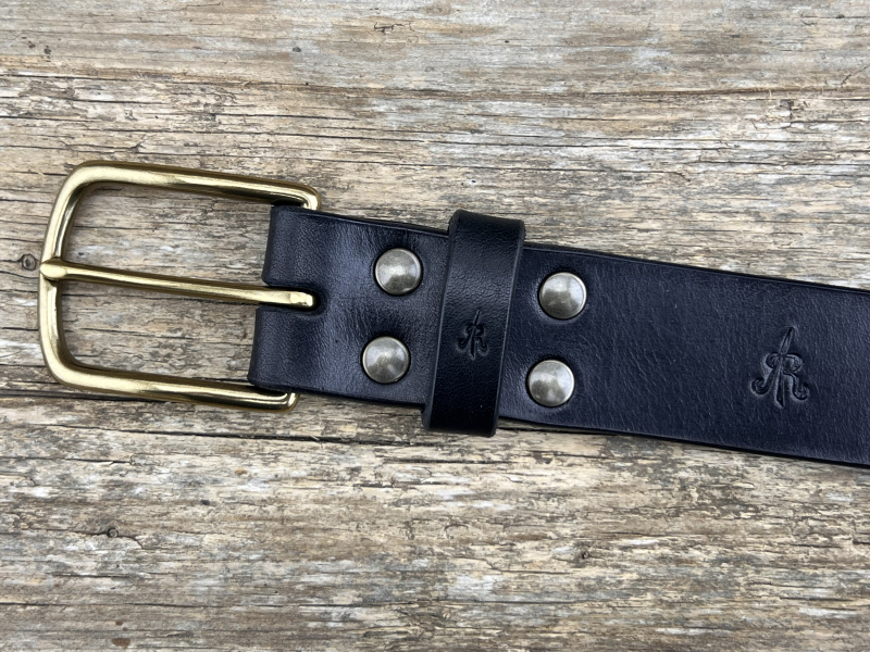 Preview: Gürtel mit Halbschließe 35 mm (Schwarz)