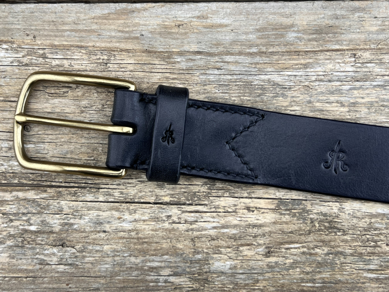 Preview: Gürtel mit Halbschließe 35 mm (Schwarz)