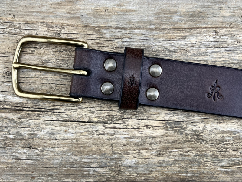 Preview: Gürtel mit Halbschließe 35 mm (Braun)