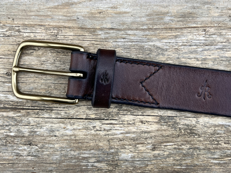 Preview: Gürtel mit Halbschließe 35 mm (Braun)