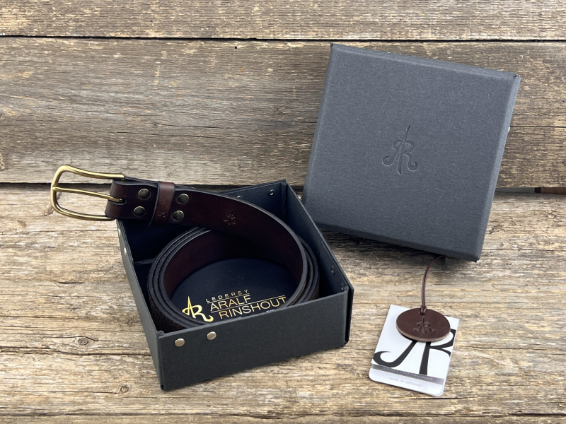 Preview: Gürtel mit Halbschließe 35 mm (Braun)