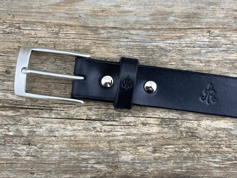 Preview: Gürtel mit Halbschließe 30 mm (Schwarz)