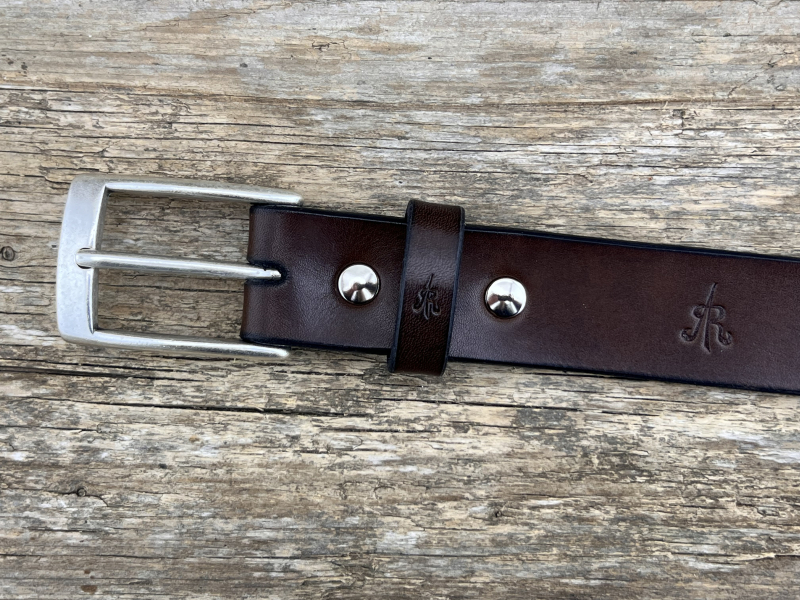 Preview: Gürtel mit Halbschließe 30 mm (Braun)