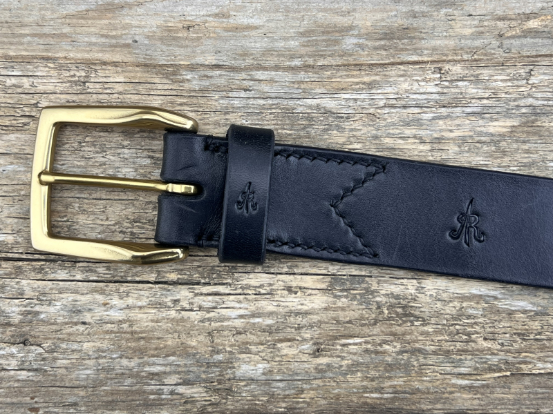 Preview: Gürtel mit Halbschließe 35 mm (Schwarz)